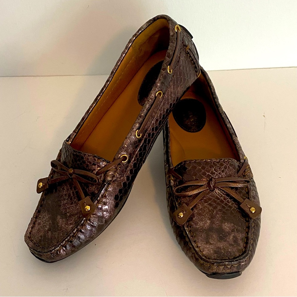 Clarks Artisan Dunbar Racer driving loafer snake crocodile look leather
